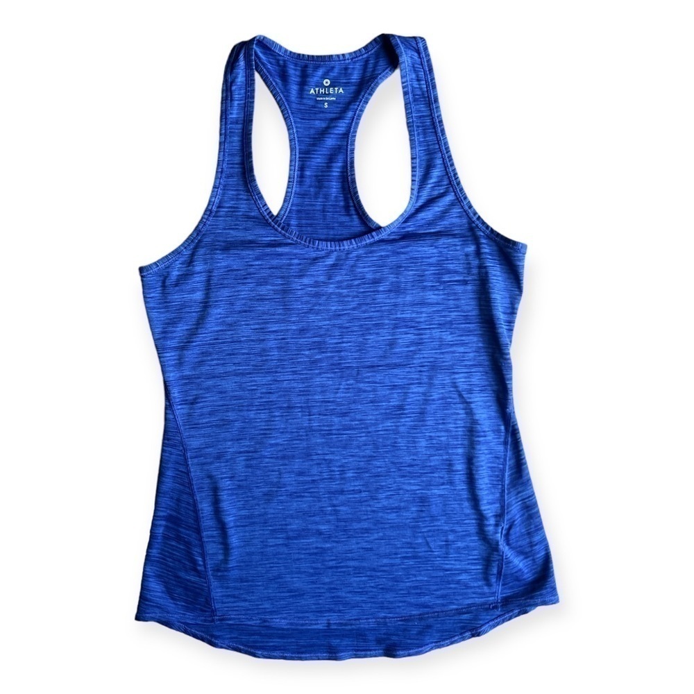 Athleta Chi Royal Blue Purple Tint Space Dye Racerback Athletic Tank Top, Small